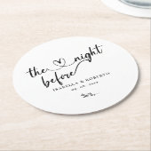 モノクローム ブラック＆ホワイト イベント前の夜 ラウンドペーパーコースター (アングル)