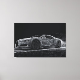 モノクローム・ベロシティ | 自動車アート (91cm x 61cm) キャンバスプリント