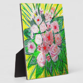 モノクローム, ローズ, ダイアンサス・カリオフィラス, ガーベラ ゲルミニ フォトプラーク (側面)