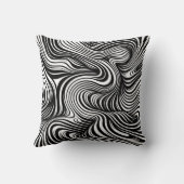 モノクロ万華鏡のように千変万化するパターン クッション (裏面)