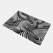 モノクロ万華鏡のように千変万化するパターン ドアマット (アングル)