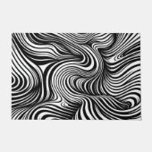 モノクロ万華鏡のように千変万化するパターン ドアマット (正面)