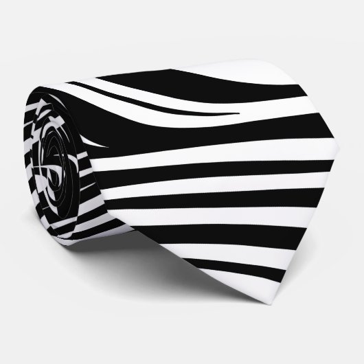 モノクロ万華鏡のように千変万化するパターン ネクタイ (ロール)