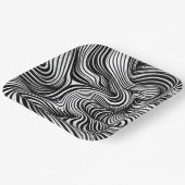 モノクロ万華鏡のように千変万化するパターン ペーパープレート (傾斜あり)