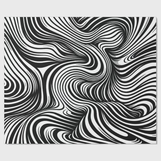 モノクロ万華鏡のように千変万化するパターン ラッピングペーパー (フラット)