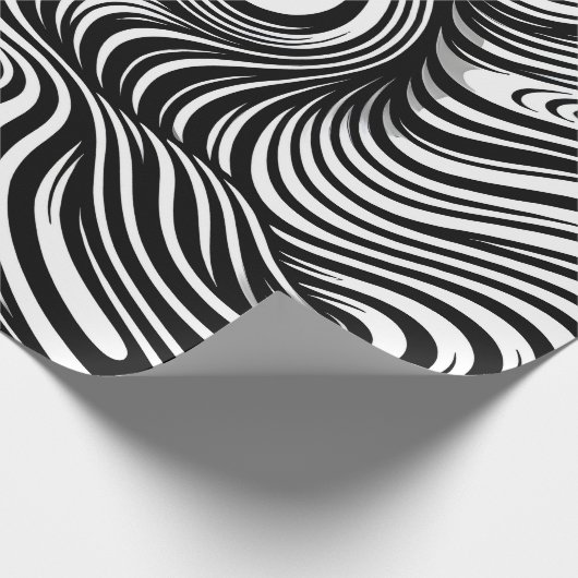 モノクロ万華鏡のように千変万化するパターン ラッピングペーパー (角)