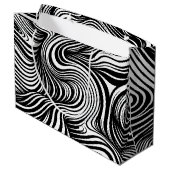 モノクロ万華鏡のように千変万化するパターン ラージペーパーバッグ (裏面アングル)