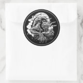 モノクロ人狼ムーン ラウンドシール (バッグ)