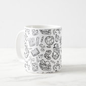 モノクロ先生ありがとうスクールドゥードル コーヒーマグカップ (正面左)