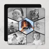 モノクロ六角形写真コラージュ シーズンカード (正面/裏面)