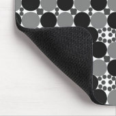 モノクロ円：抽象芸術白黒とグレー、 マウスパッド (コーナー)