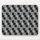 モノクロ円：抽象芸術白黒とグレー、 マウスパッド (正面)