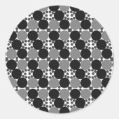 モノクロ円：抽象芸術白黒とグレー、 ラウンドシール (正面)