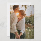モノクロ写真でエレガントな結婚式 セーブザデート (正面)