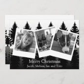 モノクロ写真のモダンなクリスマス シーズンカード (正面/裏面)