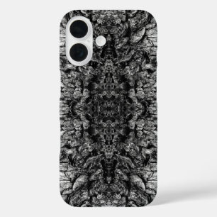 モノクロ写真の古木の樹皮パターン デザイン iPhone 16ケース