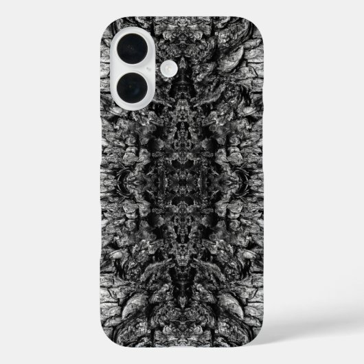モノクロ写真の古木の樹皮パターン デザイン Case-Mate iPhoneケース (裏面)