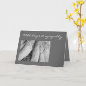 モノクロ写真の弔意カード カード (黄色い花)