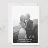モノクロ写真の結婚式サンクスカード サンキューカード (正面)