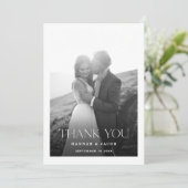 モノクロ写真の結婚式サンクスカード サンキューカード (スタンド正面)