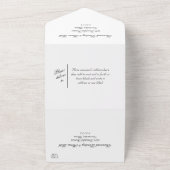 モノクロ写真の結婚式 オールインワン招待状 (外側)