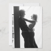 モノクロ写真の結婚式 モノトーン 白黒 スクリプト 招待状 (裏面)