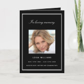 モノクロ写真の葬儀プログラム カード (正面)