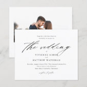 モノクロ写真を使ったお手頃価格の結婚式招待状 (正面/裏面)