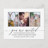 モノクロ写真コラージュ結婚式招待状 インビテーションポストカード (正面)