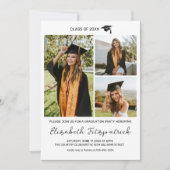 モノクロ写真コラージュ 卒業式招待状 招待状 (正面)