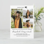 モノクロ写真コラージュ 卒業式招待状 招待状 (スタンド正面)