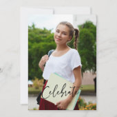 モノクロ写真スクリプト卒業パーティー招待状 招待状 (正面)