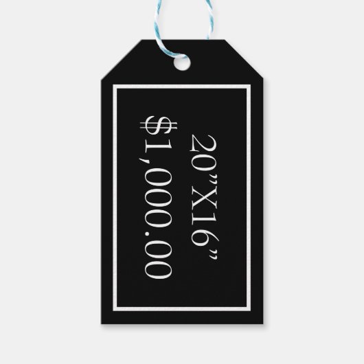 モノクロ写真プリントサイズと価格 ギフトタグ (正面)