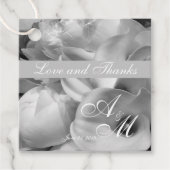 モノクロ写真ホワイトカラス&牡丹 フェイバータグ (正面)