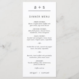 モノクロ写真ミニマリストのモノグラム結婚ズ メニュー