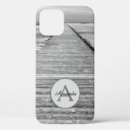 モノクロ写真モノグラムパーソナライズされた Case-Mate iPhoneケース (裏面)