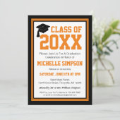 モノクロ写真卒業パーティー 招待状 (スタンド正面)