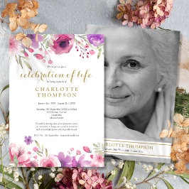 モノクロ写真 花 イラスト 生命のお祝い 招待状