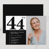モノクロ写真 44歳の誕生日招待状 招待状 (正面/裏面)