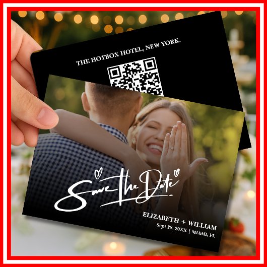 モノクロ写真 | QRコード Save the Date セーブザデート
