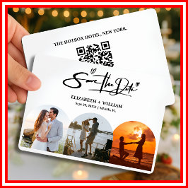 モノクロ写真QRコード エレガントな結婚式 セーブザデート