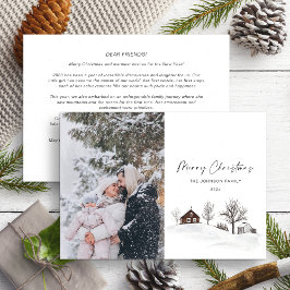 モノクロ冬の年次家族の更新の写真 シーズンカード