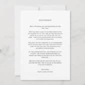 モノクロ冬の年次家族の更新の写真 シーズンカード (裏面)