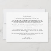 モノクロ冬の年次家族の更新の写真 シーズンカード (裏面)