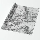 モノクロ古地図ラッピングペーパー ラッピングペーパー (アンロールド)
