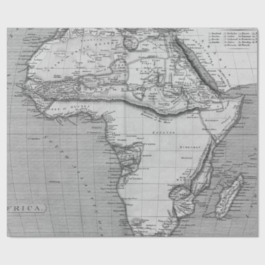 モノクロ古地図ラッピングペーパー ラッピングペーパー (フラット)