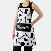 モノクロ台所用品エレガントデザイン エプロン (インサイチュ)