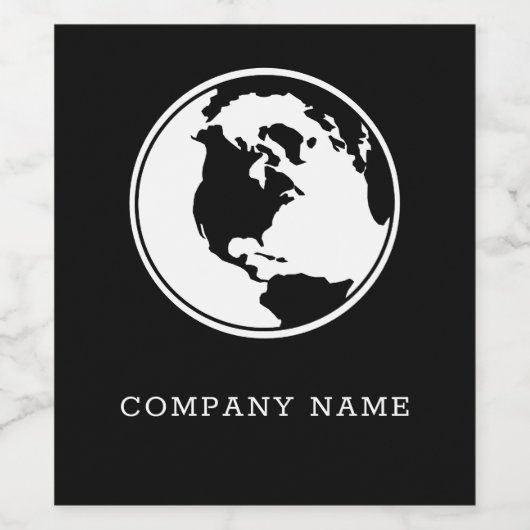 モノクロ地球 ワインラベル (シングルラベル)