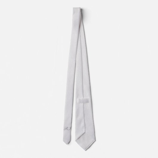 モノクロ塗り木模様（モノグラム） ネクタイ (裏面)