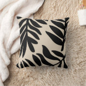 モノクロ大型リーフ葉 クッション (ブランケット)